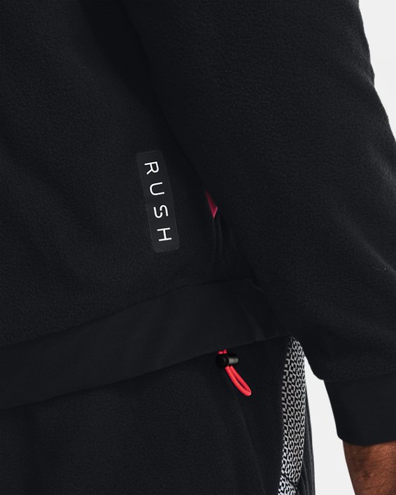 Men's UA RUSH™ Fleece No Limits Full-Zip Hoodie, Black, pdpMainDesktop image number 4